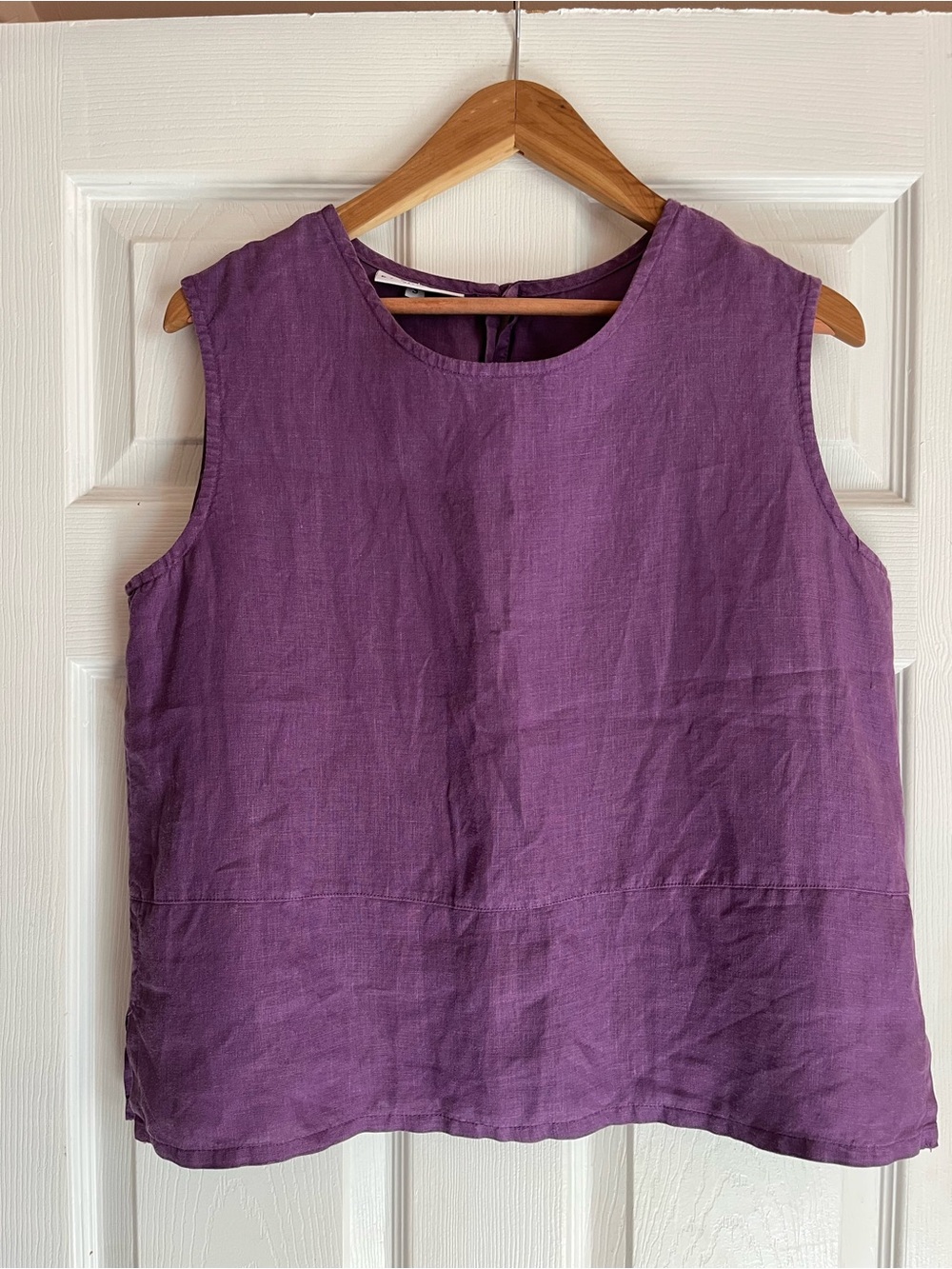 Bryn Walker Basic Tank Top 100% Linen Light Boxy Womens Sleeveless
